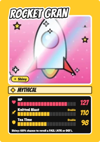 Rocket Gran card, Mythical and Shiny